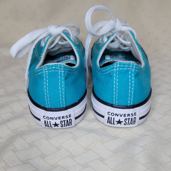 Converse Chuck Taylor teal blue green low top lace up youth kids sneakers size 2 - Picture 6 of 14